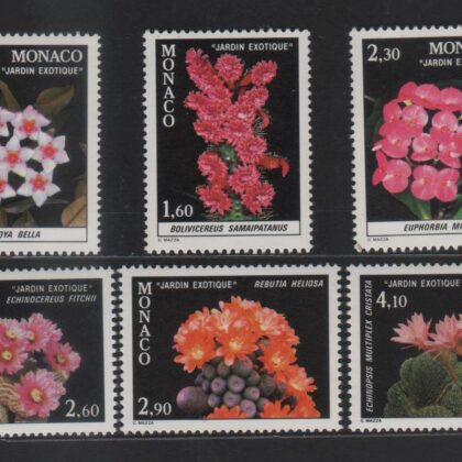 摩納哥花卉新票6全